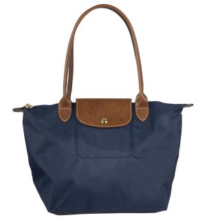 Longchamp Navy/ Brown Le Pliage Small Tote