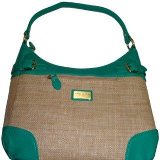 Womens Tommy Hilfiger Medium Hobo Handbag (Turquoise/Beige)