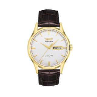 Tissot Mens Heritage Visodate Brown Leather Automatic Watch