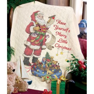 Merry Little Christmas Quilt Stamped Cross Stitch Kit