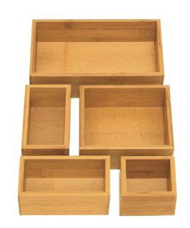 Seville Classics Bamboo Drawer Organizer Boxes Home