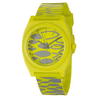 Nixon Mens Yellow and Grey Time Teller Watch
