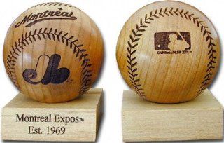 Montreal Expos Laser Engraved Wood Baseball Sports