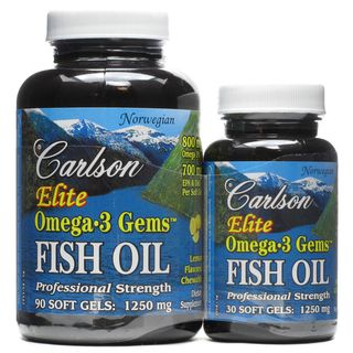 Carlson Elite Omega 3 Gems Fish Oil 1250 mg (120 Softgels)