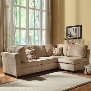 Barnsley Collection Brown/ Beige Chenille 4 piece Sectional Set