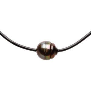 Tahitian Cultured Pearl Necklace, 10 MM, Sterling Silver