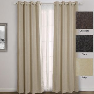 Faux Leather Grommet Top 84 inch Insulated Curtain Pair