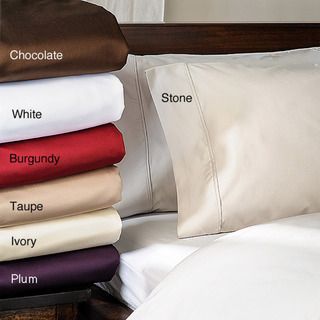 Cotton Sateen 1500 Thread Count Solid Marrow Stitch Pillowcases (Set