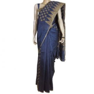 Sari Indian Dress Silk Blue Summer Clothes For Women