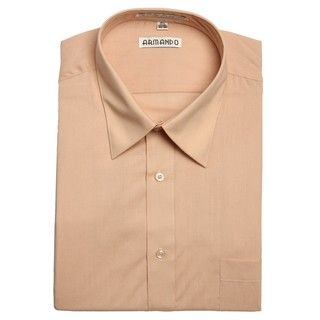 Armando Mens Peach Convertible Cuff Dress Shirt