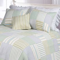 Spa Stripes Patchwork Full/ Queen size 3 piece Quilt Set Today $67.39