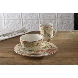 Waverly Fawn Hill Creme/ Red Floral 16 piece Dinnerware Set Today: $66