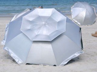8 ft Solar Guard Deluxe Dual Canopy Beach Umbrella UPF 150