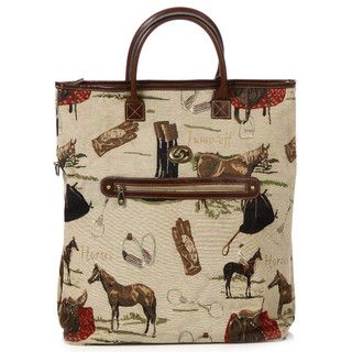 Oleg Cassini Pony Up Tapestry Tote Bag
