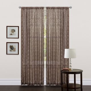 Lush Decor Brown 84 inch Leopard Curtain Panel