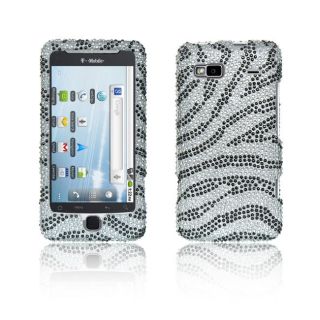 Luxmo HTC G2 Silver Zebra Rhinestone Case