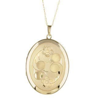 14k Yellow Gold 4 photo Oval Locket Necklace