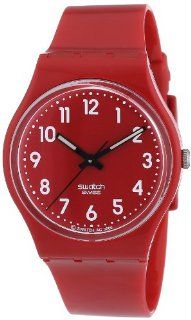 Swatch Womens GR154 Quartz Red Dial Plastic Watch Watches 