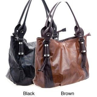 Dasein Faux Leather Tassel Front Tote Bag
