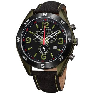 Akribos XXIV Mens Swiss Quartz Chronograph Strap Watch