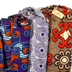 Dutch Wax Cloth Indigo, Purple and Red Tripod Bag (Rwanda)