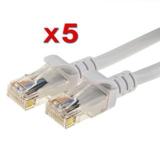 White CAT5E 50 foot Ethernet Cable (Pack of 5) Was $29.99 Today $21