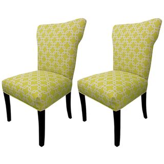 Bella Citrus Wing Back Chairs (Set of 2)