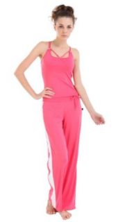 Halter top Yoga Vest+Yoga Pants) (L 155~165CM 55KG, Pink) Clothing