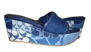 Womens Jaci Slide Platform Sandal (6M, Denim Patchwork) Shoes