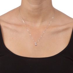 14k White Gold Bezel set Diamond Necklace (H I, I1)