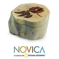 Handcrafted Guachipilin Wood Hummingbird Haven Box (Guatemala) Today