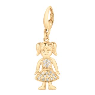 Gold over Silver 1/10ct TDW Diamond Little Girl Charm Today: $69.99