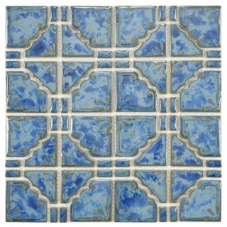 SomerTile 11.75x11.75 in Luna Pacific Blue Porcelain Mosaic Tile (Pack