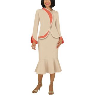 Divine Apparel Womens Asymetrical Peplum Suit