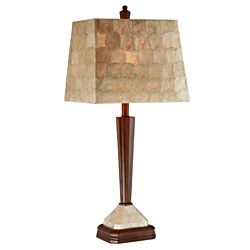 Brown Pole Lamp w/ Rectangle Capiz Shade Today $136.99