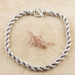 Sterling Silver Antique Rope Necklace (Mexico)