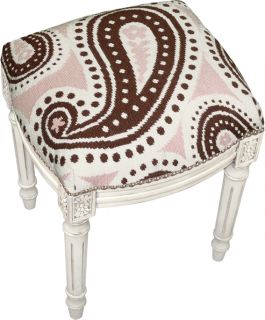 Brown and Pink Paisley Needlepoint Stool Today: $104.99