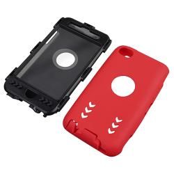 Black/ Red Hybrid Case with Stand for Apple iPod Touch Generation 4