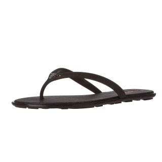 Prada Black Saffiano Rubber Thong Sandals