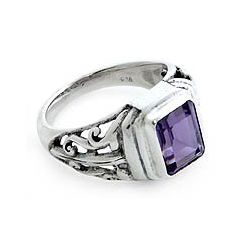 Sterling Silver Mens Wisdom Warrior Amethyst Ring (Indonesia) Today