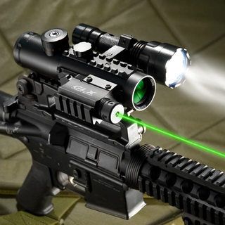 4x30 IR Electro Sight With Green Laser and 210 LUM Flashlight COMBO