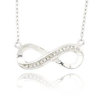 Sterling Silver Diamond Accent Infinity Necklace: Jewelry