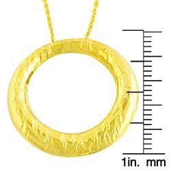14k Yellow Gold Puffed Circle of Life Necklace