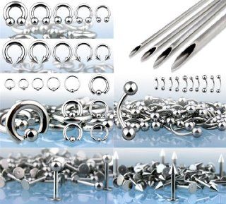 175 Pieces 14G & 16G 316L Stainless Steel Body Piercing