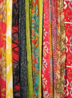 12 Pc Asst Silk Like Polyester Pleated Scarves (Pleated