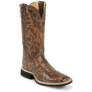 Justin Boots Exotics Antique Brown Vintage Full Quill Ostrich