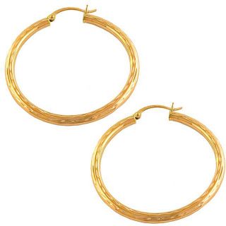 Fremada 14k Pink Gold Diamond cut Round Hoop Earrings Today $245.99