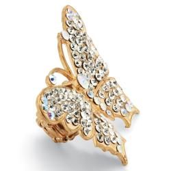 Lillith Star 14k Goldplated Crystal Butterfly Stretch Ring