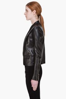 Balmain Black Leather Blazer for women