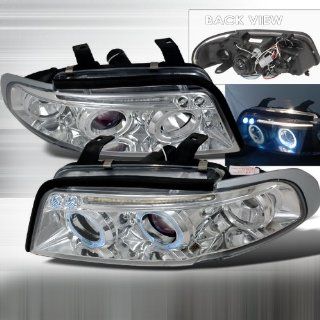 96 97 98 99 Audi A4 Halo Projector Headlights   Chrome (Pair)  